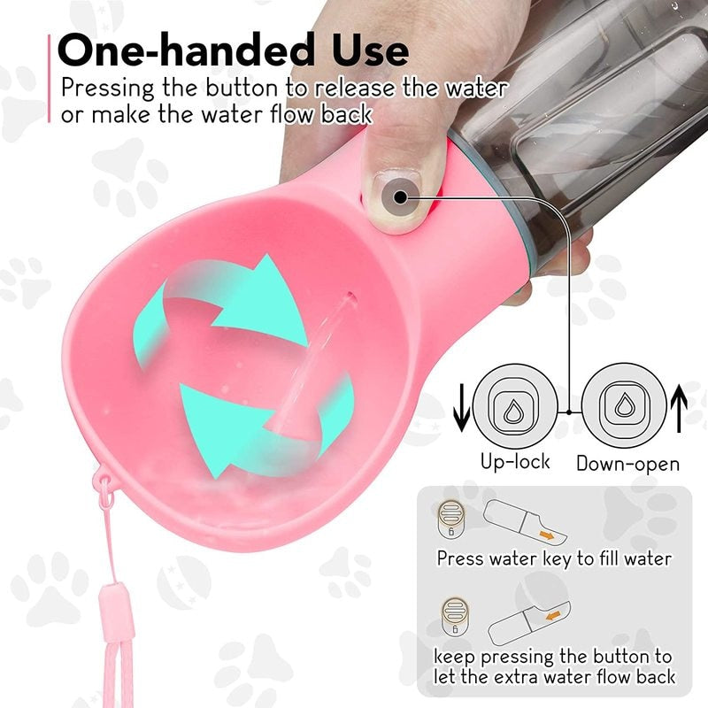 Water Bottle With Pet Food Holders