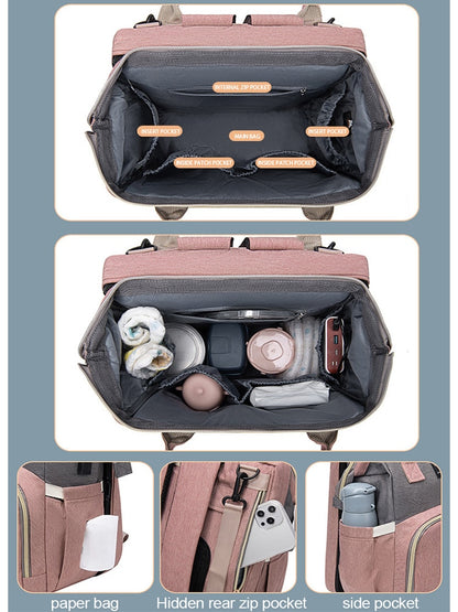 Diaper Bag with Collapsible Crib