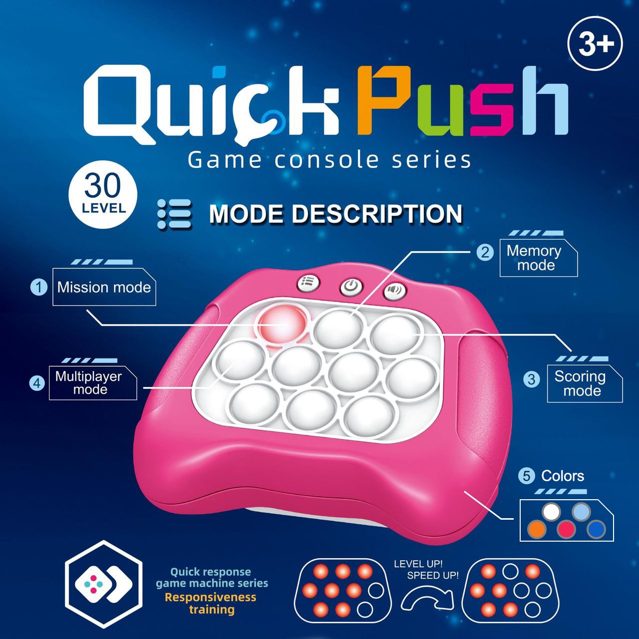 Pop light & Quick Push Fidget Game