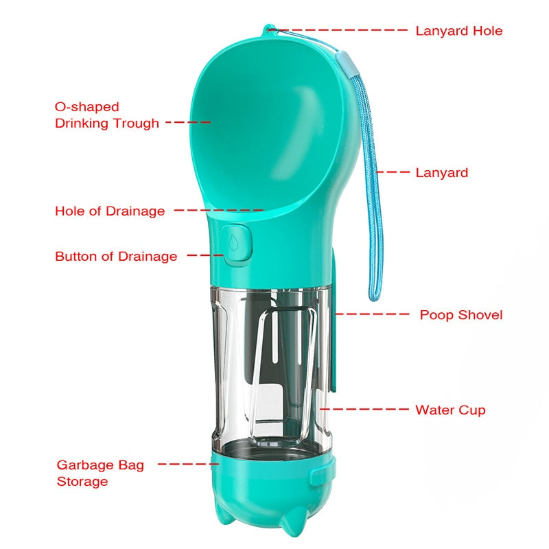 Water Bottle With Pet Food Holders